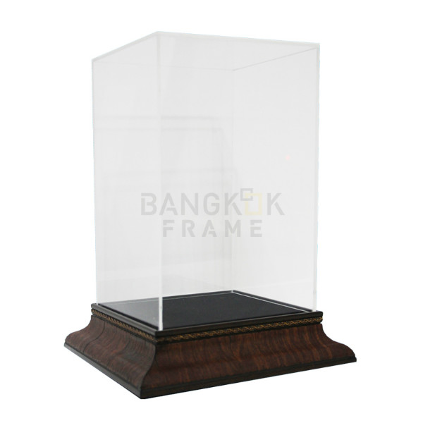 กรอบกล่องใสโชว์สินค้าฐานไม้